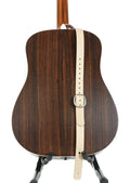1 1/4" Wide Beige Tanned Leather Buckle Guitar Strap