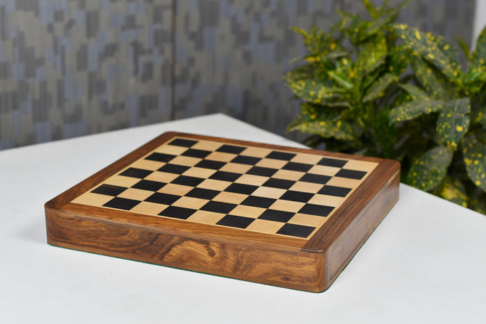 12" Magnetic Travel Chess Set Ebony Wood Drawer Storage Extra Queens
