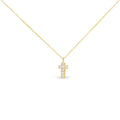 18K Gold-Dipped Small Framed CZ Cross Necklace