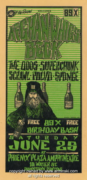 1994 Afghan Whigs Concert Handbill by Mark Arminski (MA-001)