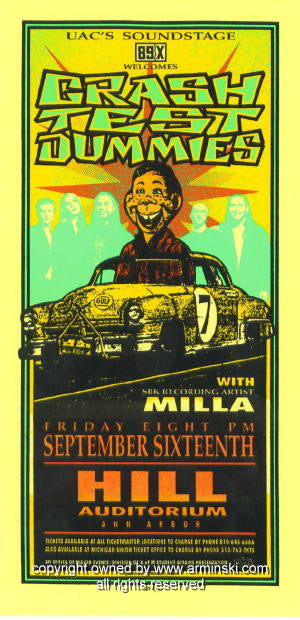 1994 Crash Test Dummies Concert Handbill by Arminski (MA-008)