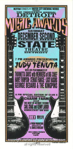1995 Detroit Music Awards Event Poster by Mark Arminski (MA-060)