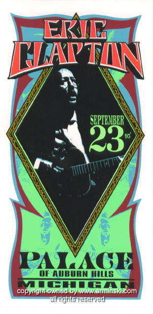 1995 Eric Clapton Concert Handbill by Mark Arminski (MA-043)