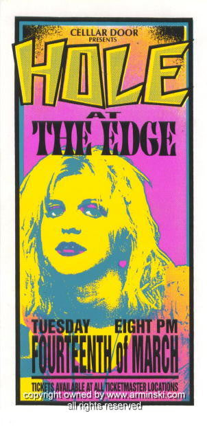 1995 Hole - Edge Concert Handbill by Mark Arminski (MA-025)