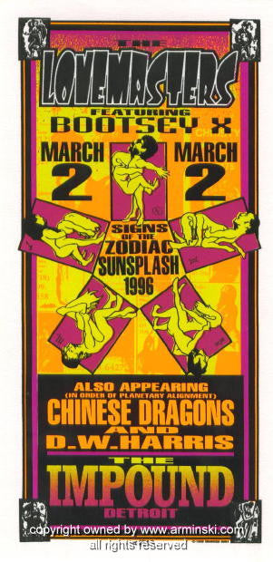1996 Lovemasters -Bootsey X Concert Poster by Arminski (MA-9604)
