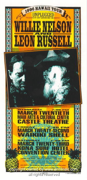 1996 Willie Nelson & Leon Russell Poster by Arminski (MA-9605)