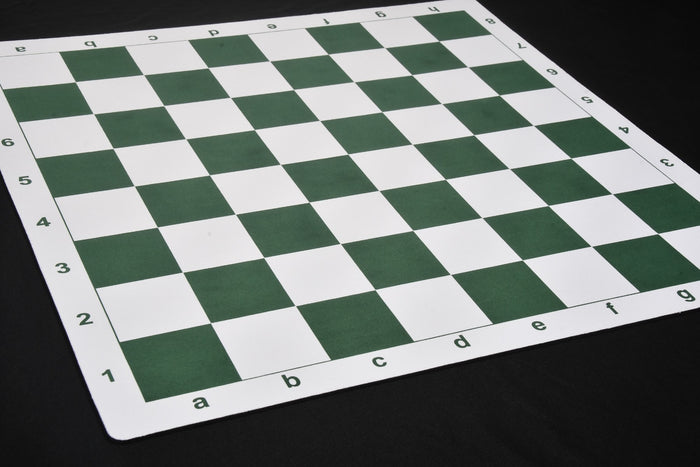 22" Rubber Mouse Pad Tournament Roll-Up Chess Board Green & White