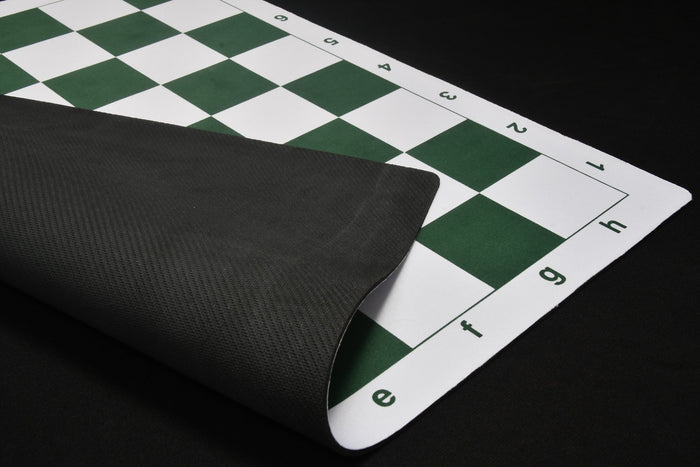 22" Rubber Mouse Pad Tournament Roll-Up Chess Board Green & White