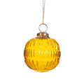 Amber Recycled Glass Grooved Bauble