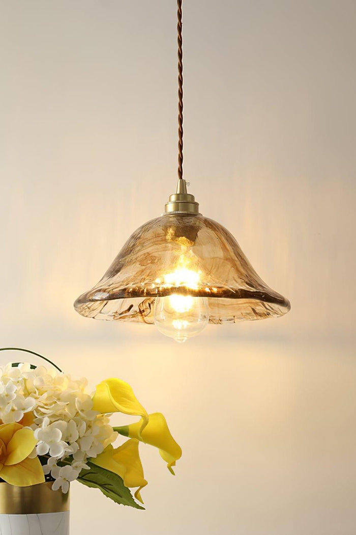 Antique Brown Glass Pendant Light - view 2 | SamuLighting