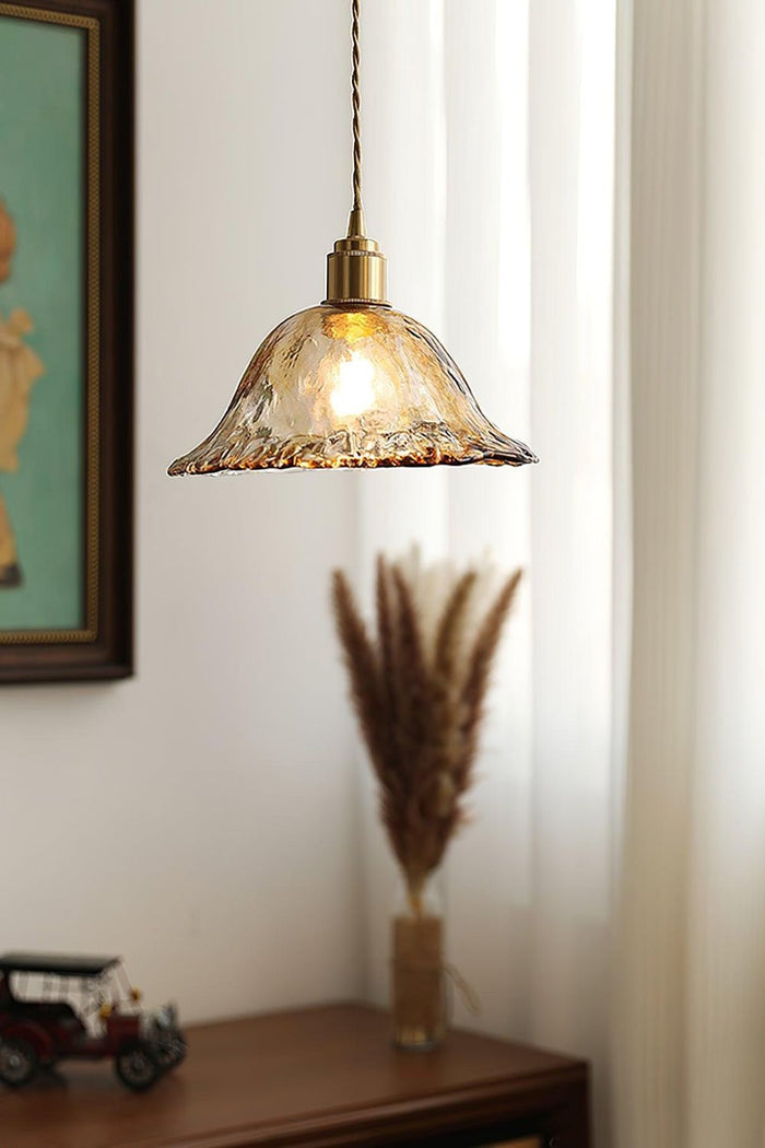 Antique Brown Glass Pendant Light - view 3 | SamuLighting