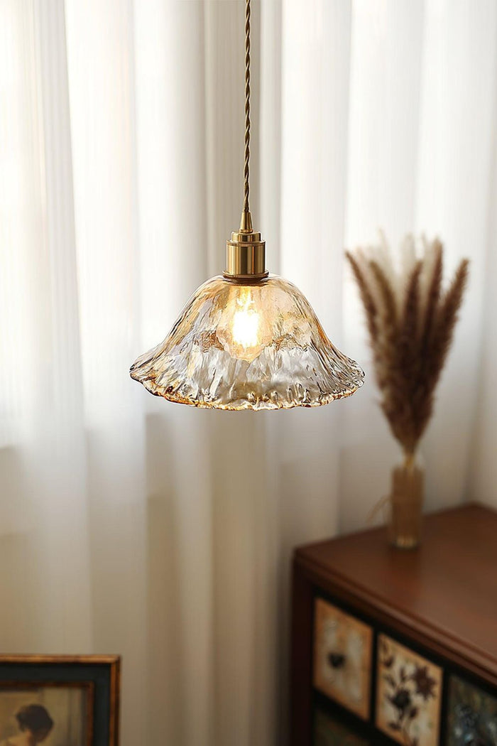 Antique Brown Glass Pendant Light - view 4 | SamuLighting
