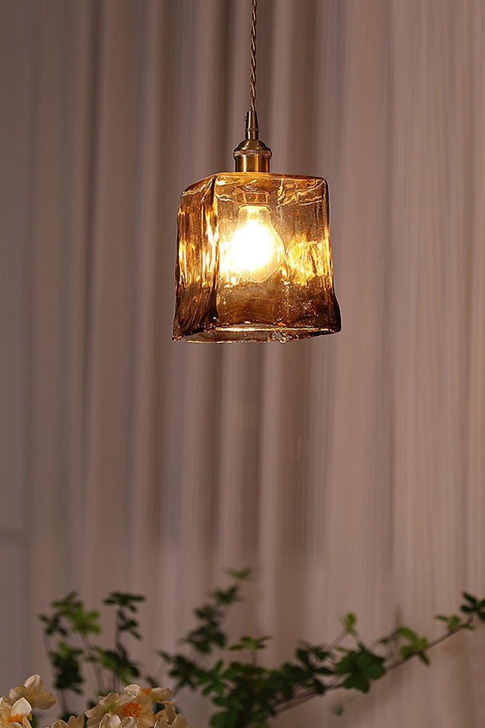Antique Brown Glass Pendant Light - view 5 | SamuLighting