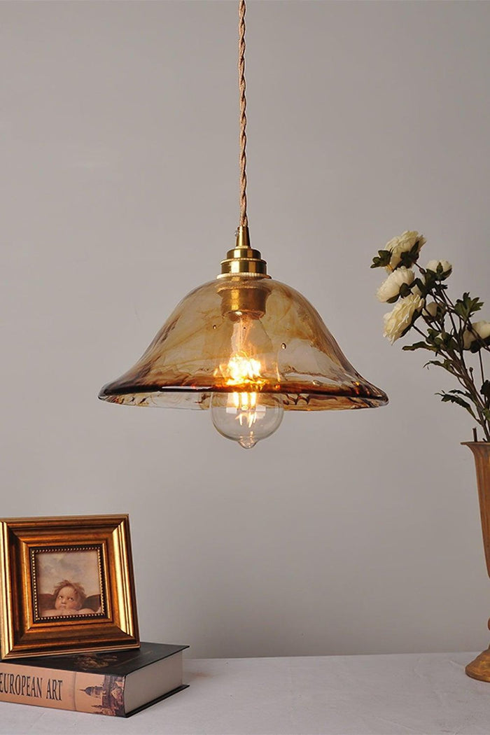 Antique Brown Glass Pendant Light - view 8 | SamuLighting
