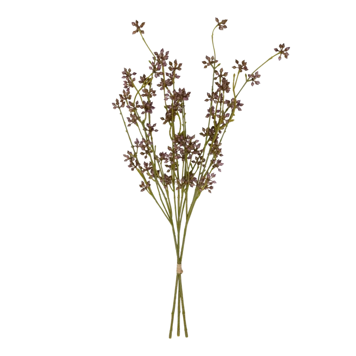 Artificial Succulent Branch Blush with slender green stems and clusters of muted blush-toned buds in an airy branching form.