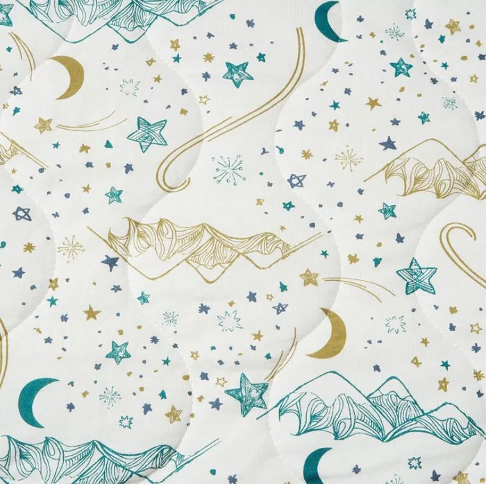 Bamboo Jersey Small Quilted Cozy Blanket Stars White