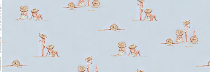 Beached Ladies in Sea Wallpaper