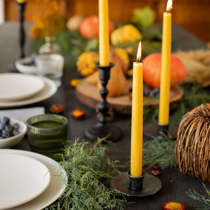 raw beeswax taper candles dining table decor beeswax candles taper
