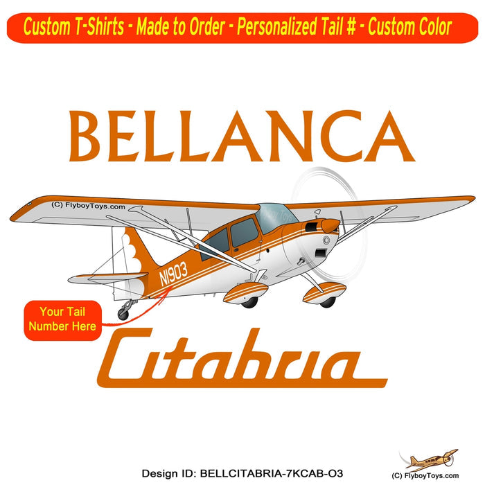 Bellanca Citabria 7KCAB (Orange) Airplane T-shirt - Personalized with Your N#