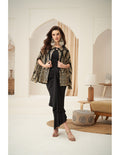 Black Embroidered Cape Jacket Set