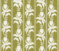 Blocked Tulips in Chartreuse Grasscloth Wallpaper