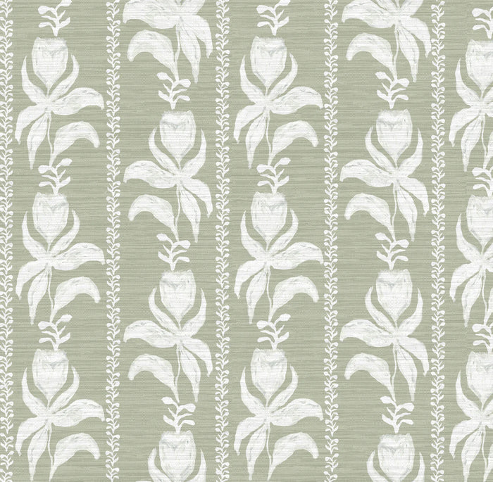 Blocked Tulips in Green- Fabric