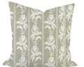 Blocked Tulips in Green Custom Pillow