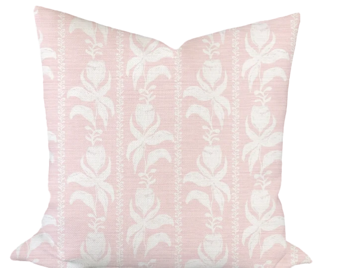 Blocked Tulips in Rose Custom Pillow