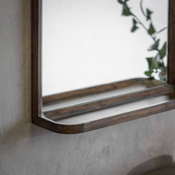 Bramley Wooden Mirror with Shelf