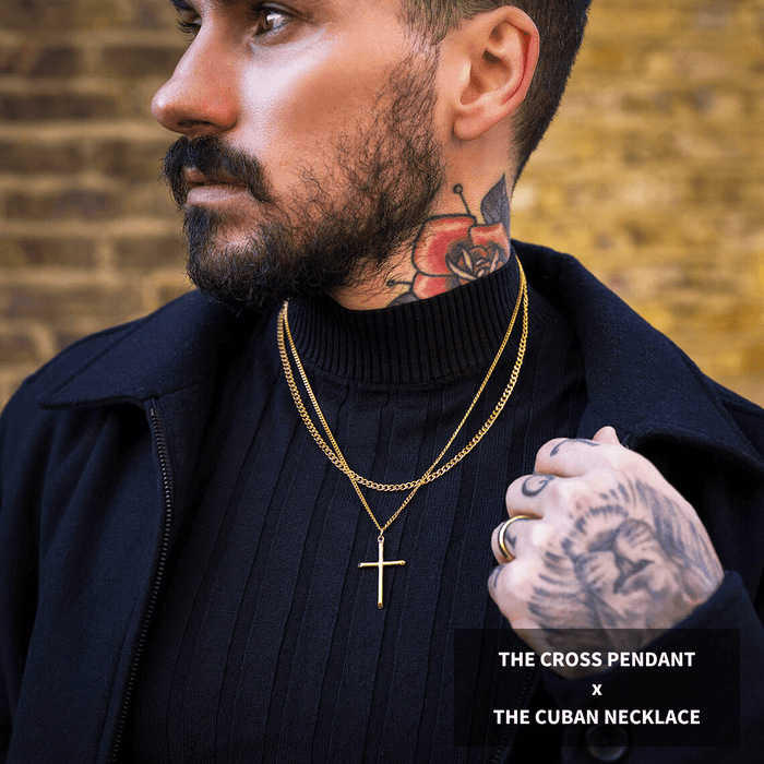 The Gold Cross Pendant - Essentials Collection / The Gold Cuban Necklace - Essentials Collection