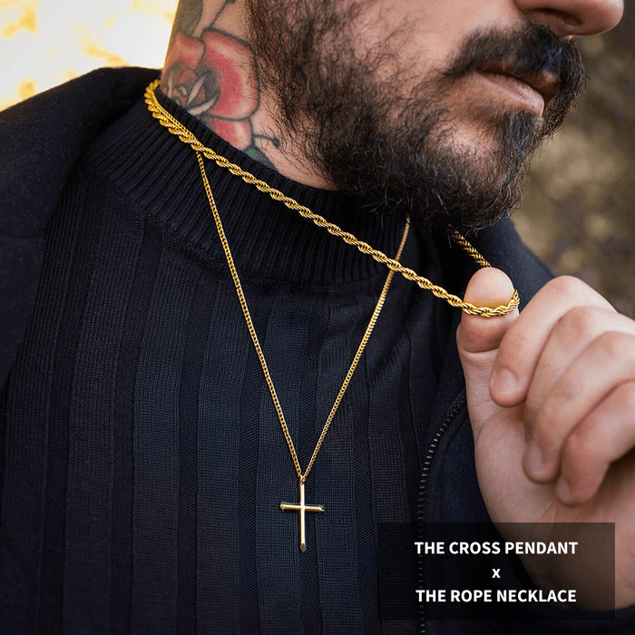 The Gold Cross Pendant - Essentials Collection / The Gold Rope Necklace - Essentials Collection