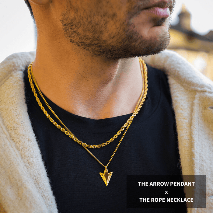 The Gold Arrow Pendant - Essentials Collection / The Gold Rope Necklace - Essentials Collection