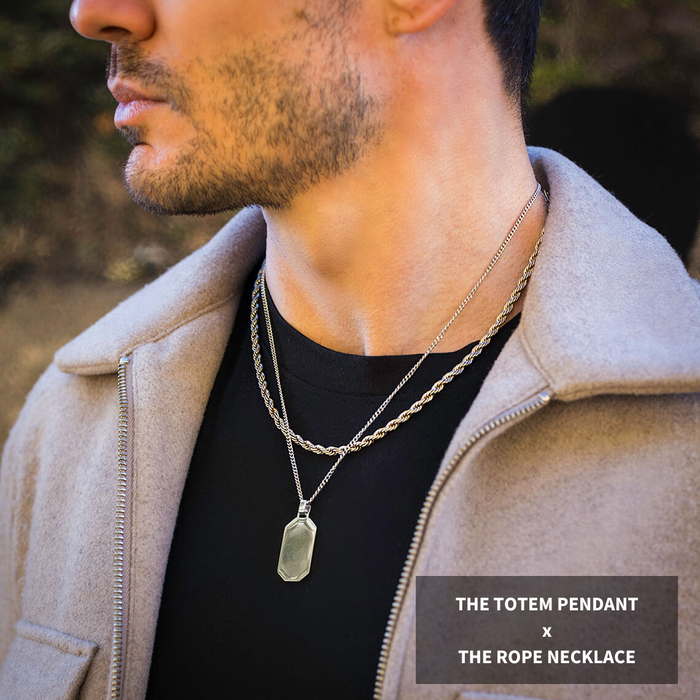 The Silver Totem Pendant - Essentials Collection / The Silver Rope Necklace - Essentials Collection