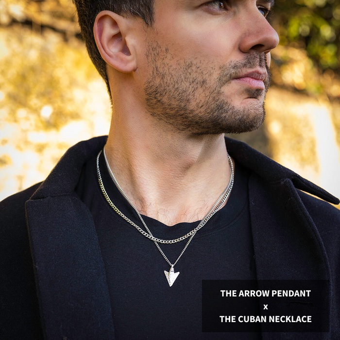 The Silver Arrow Pendant - Essentials Collection / The Silver Cuban Necklace - Essentials Collection