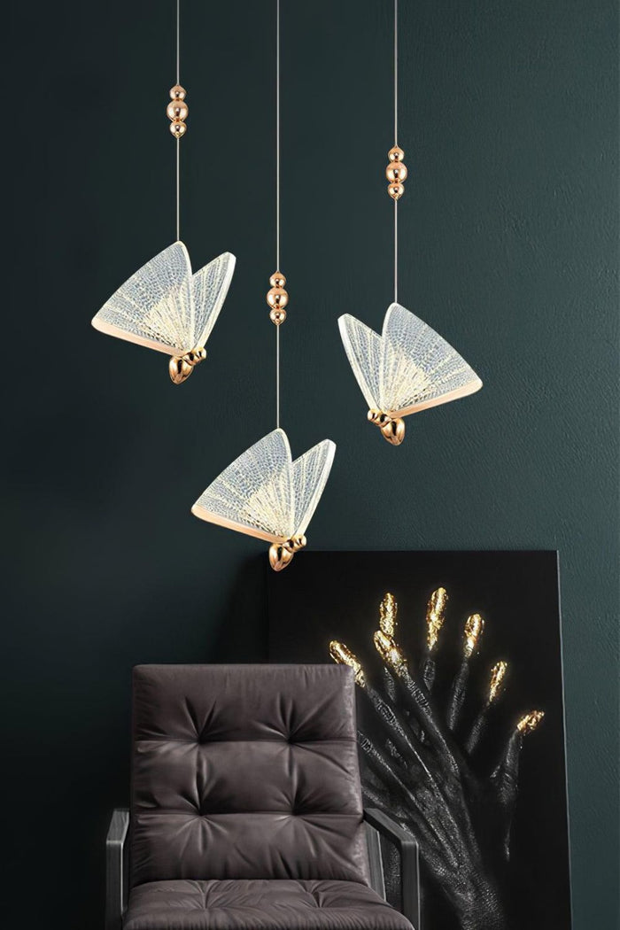 Round Canopy 3 heads Dia 30cm / ∅ 11.8″ / Gold+Clear / Warm Light