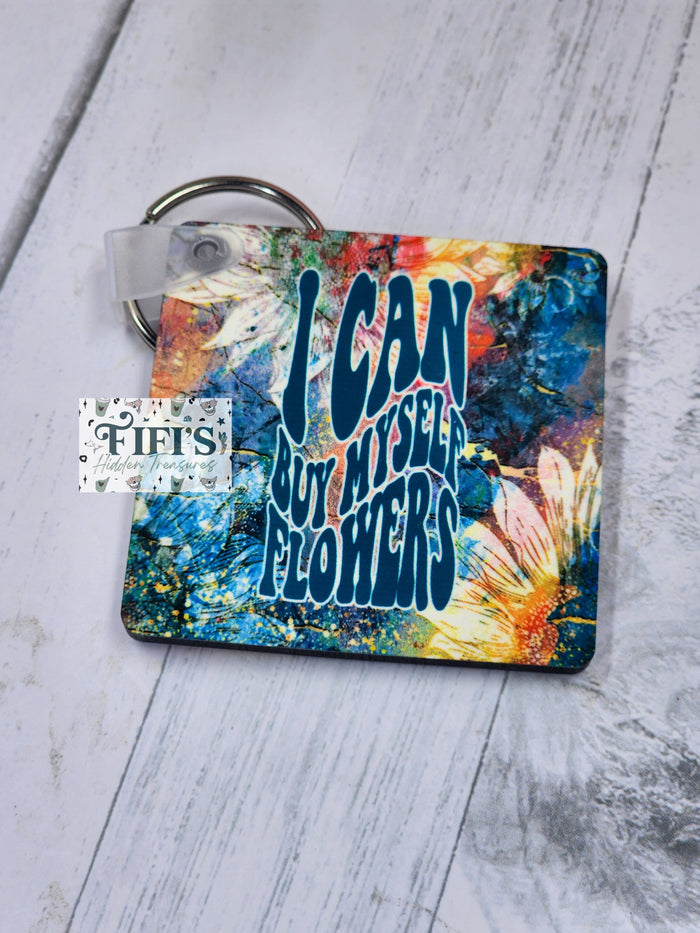 Buy Myself Flowers Keychain