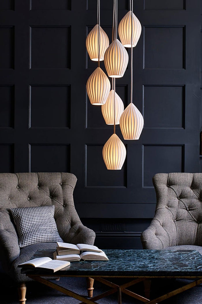 Ceramic Ribbed Pendant light - SamuLighting