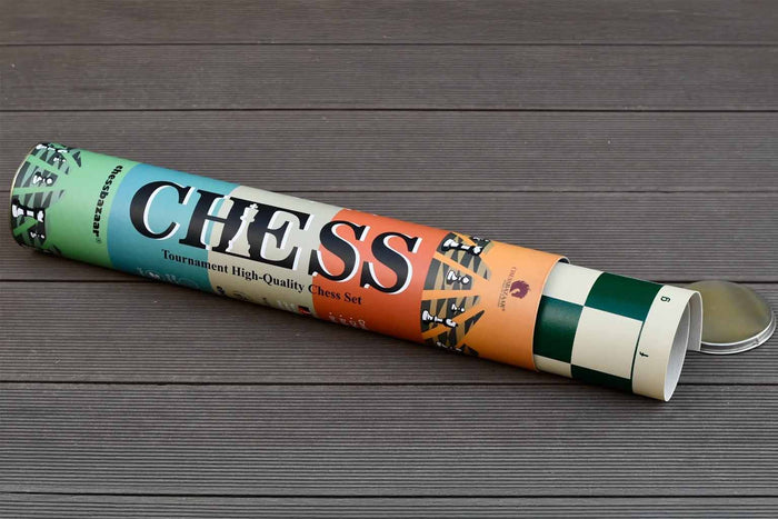 Checkmate Tournament Plastic Chess Pieces with Roll-Up Board 3.75"- King