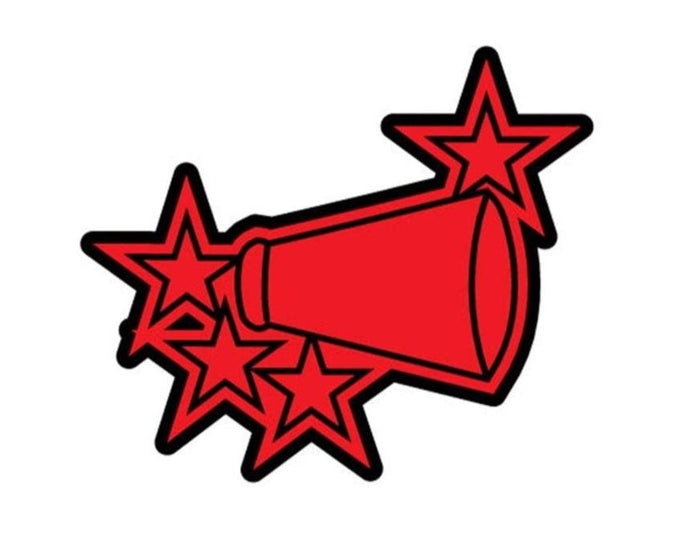 Cheer/Drill-Megaphone With Stars for Right Sleeve