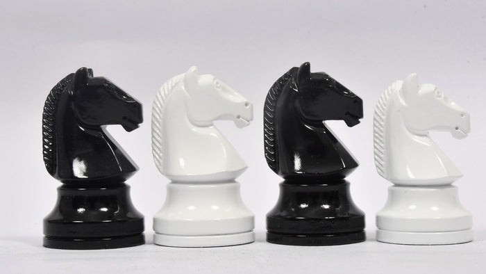 Chess Pieces Black & White Painted Boxwood 3.9" - Slightly Imperfect
