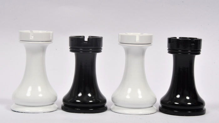 Chess Pieces Black & White Painted Boxwood 3.9" - Slightly Imperfect