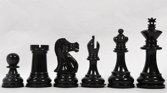 Chess Pieces Black & White Painted Wood 3.9" - Slightly Imperfect