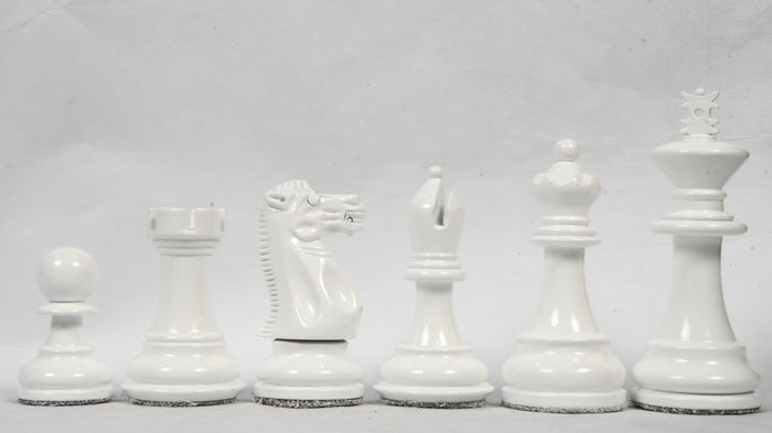 Chess Pieces Black & White Painted Wood 3.9" - Slightly Imperfect