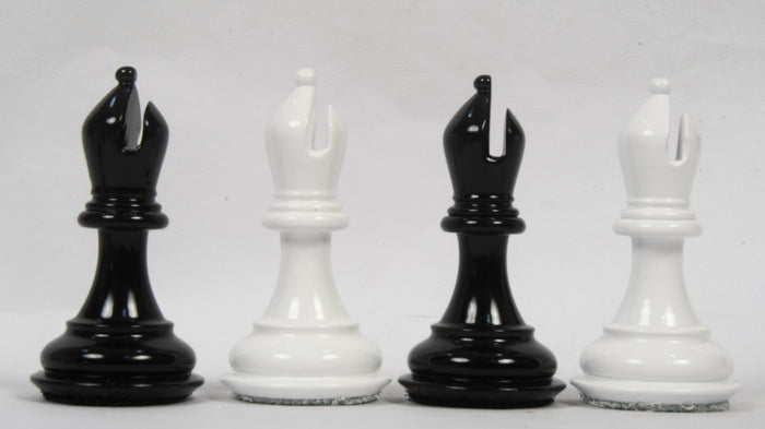 Chess Pieces Black & White Painted Wood 3.9" - Slightly Imperfect