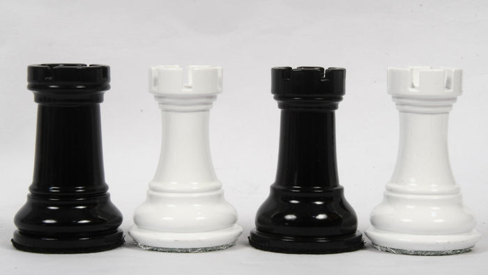 Chess Pieces Black & White Painted Wood 3.9" - Slightly Imperfect