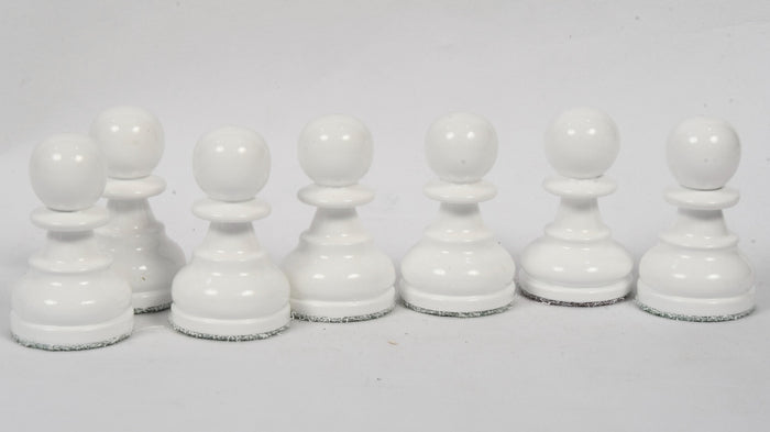 Chess Pieces Black & White Painted Wood 3.9" - Slightly Imperfect