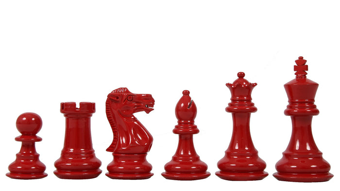 Chess Pieces Red & White Painted Wood 3.0" - Slightly Imperfect | CHESSBAZAAR