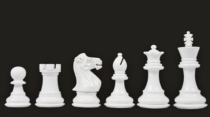 Chess Pieces Red & White Painted Wood 3.0" - Slightly Imperfect | CHESSBAZAAR