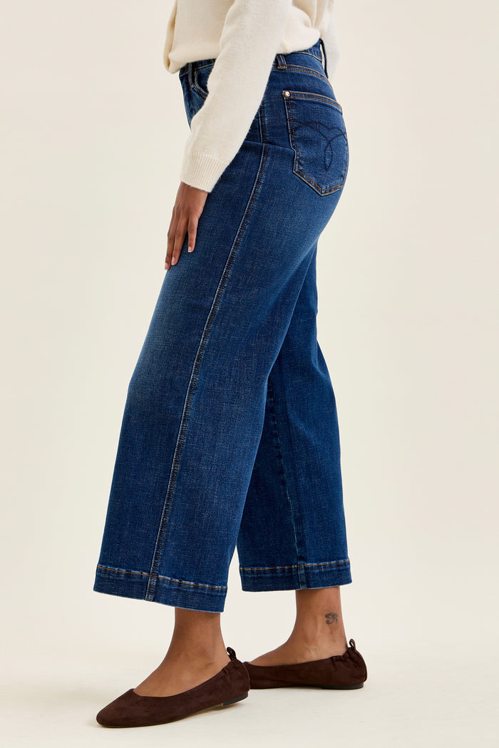 Claudia Ankle Length Wide Leg Denim - Curvy Available