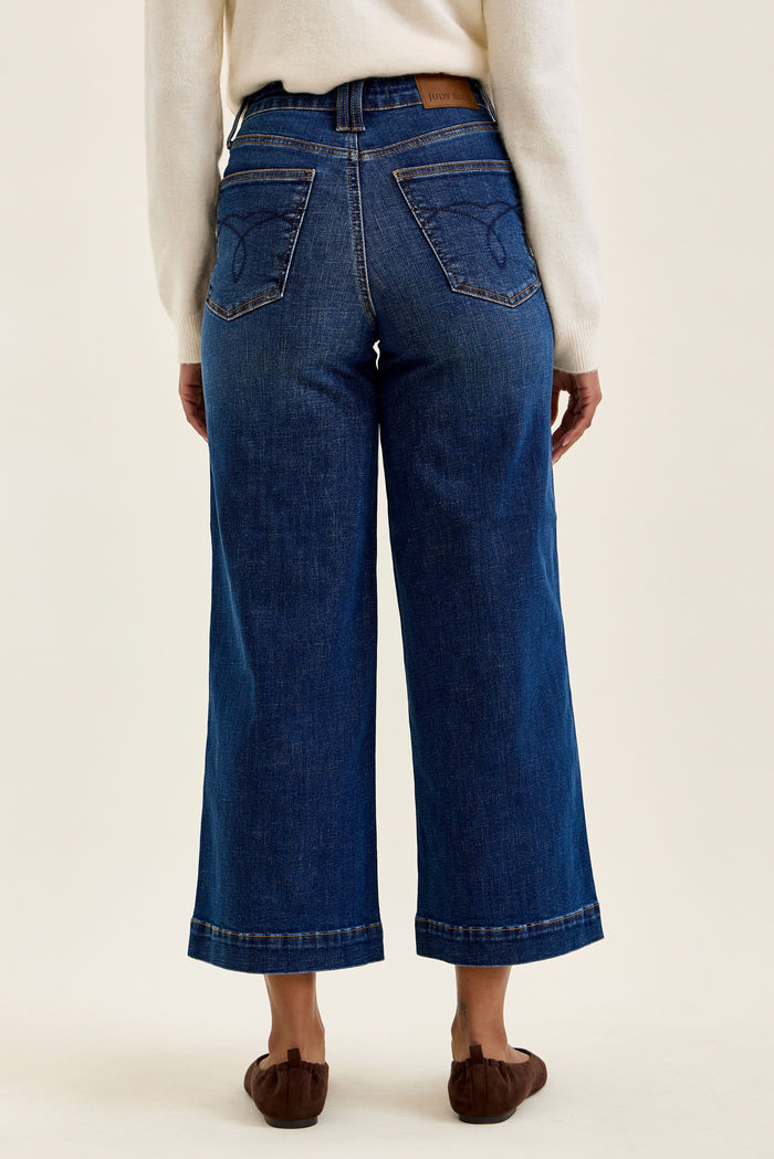 Claudia Ankle Length Wide Leg Denim - Curvy Available